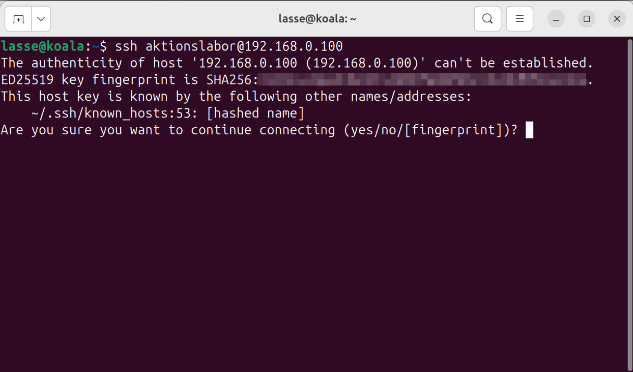 Kommandozeile confirm auth